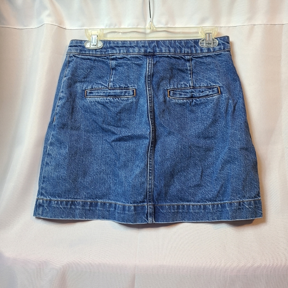 We The Free Super High Rise Denim Jean Button Down Mini Skirt Women's Size 28 - Picture 2 of 3